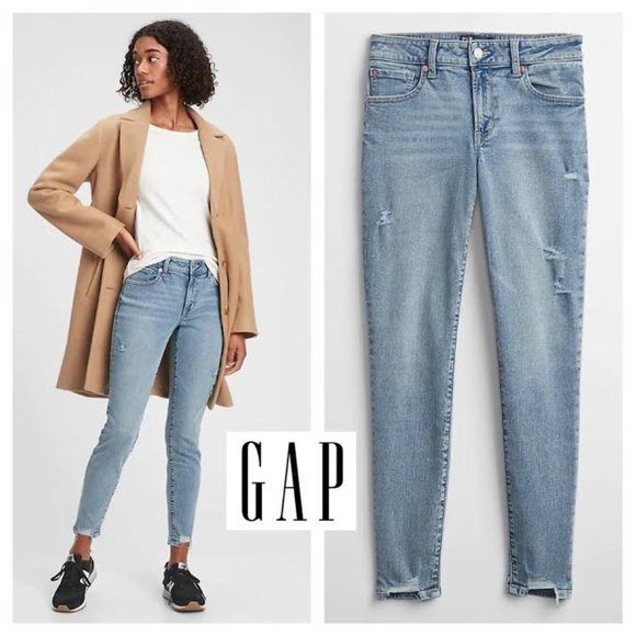 NWT $70 GAP DENIM Women 4/27 Mid Rise Hight Stretch Super Skinny Crop Jeans - Picture 13 of 13
